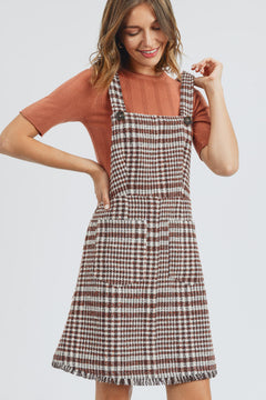 Jumper Plaid Overall Dress Jumpsuit - Plus Size