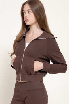 Long Sleeve Lapel Collar Plush Jacket
