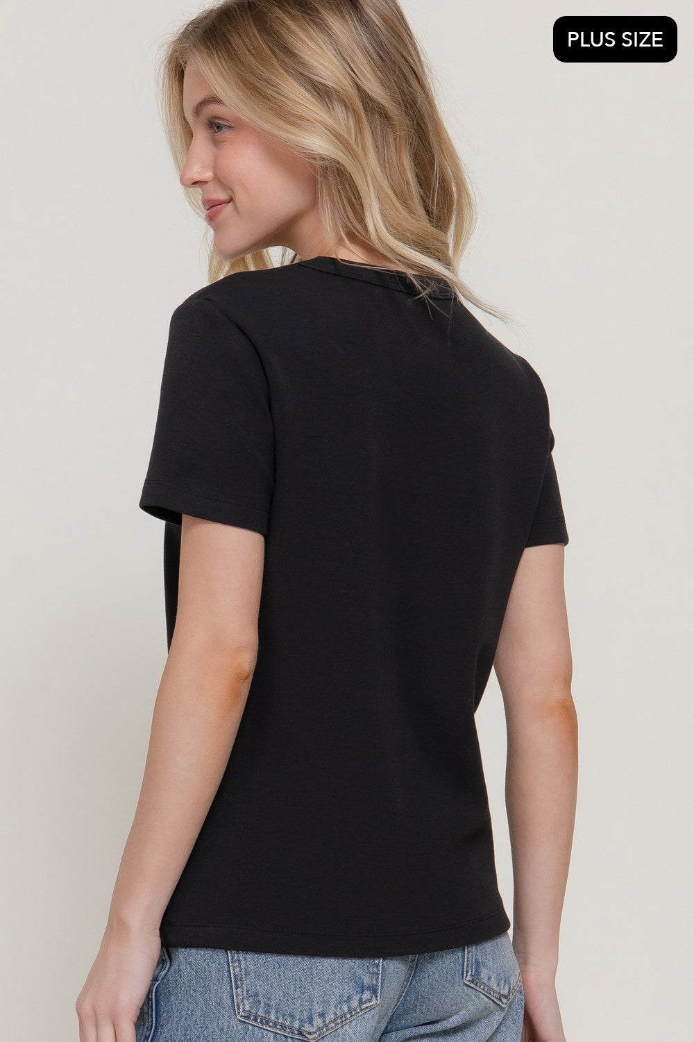 Short Sleeve Round Neck Soft Knit Top
