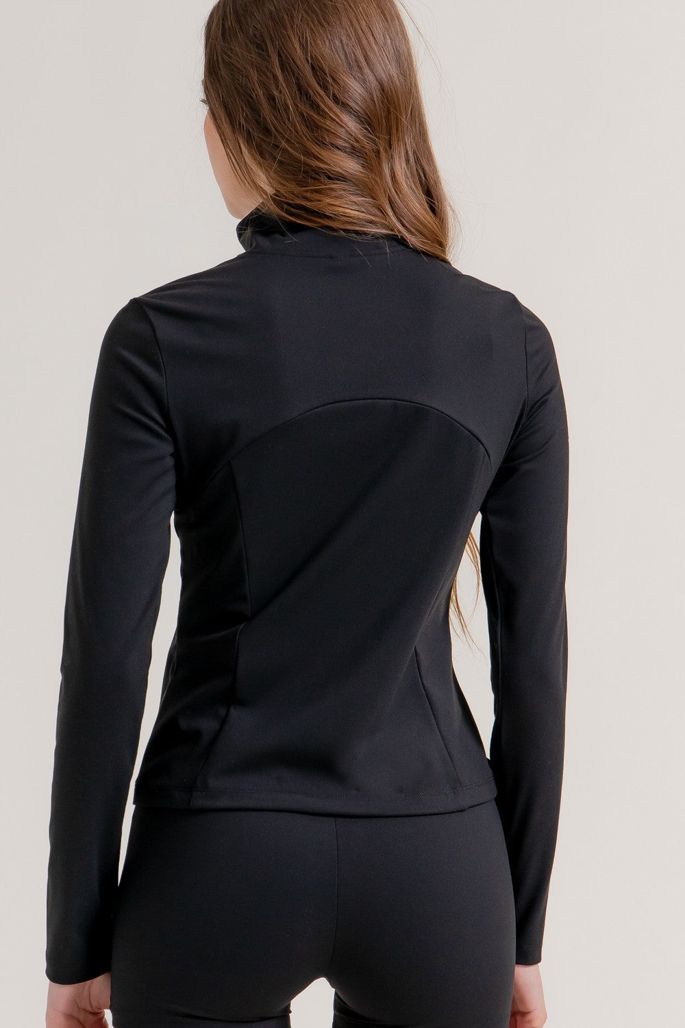 Long Slv Mock Neck Workout Jacket