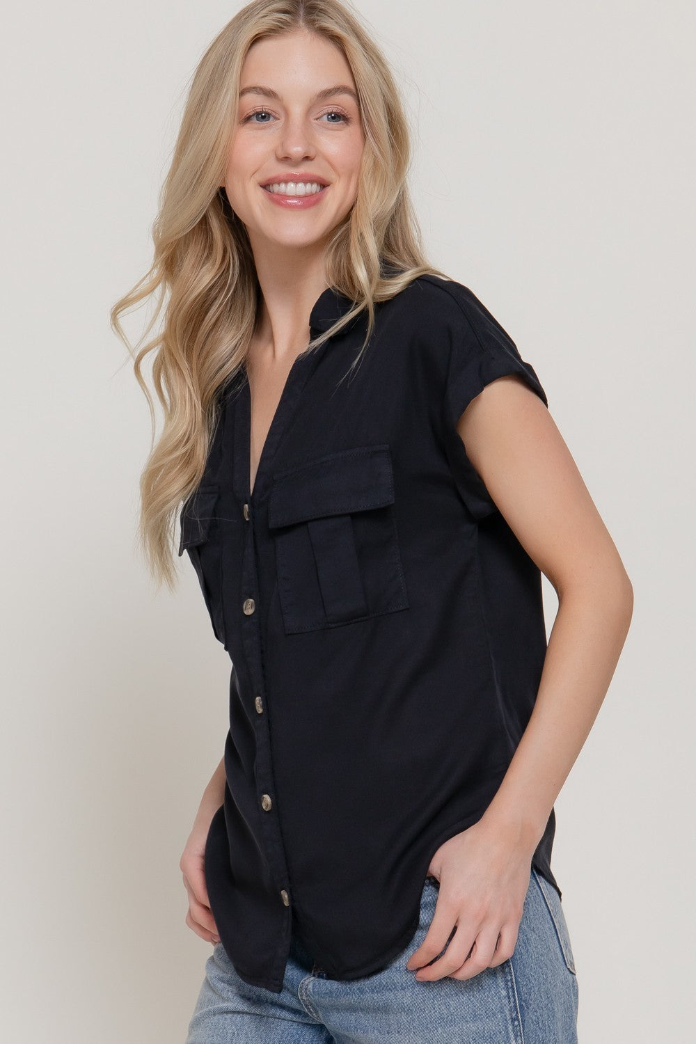 Dolman Short Slv Tencel Shirt