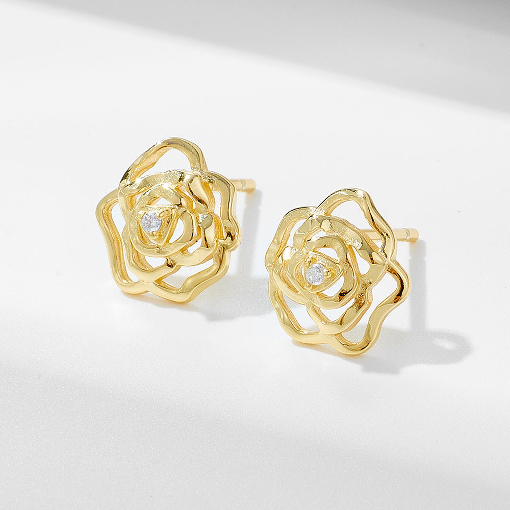 Rose Petal Sparkle Earrings Stella Harte