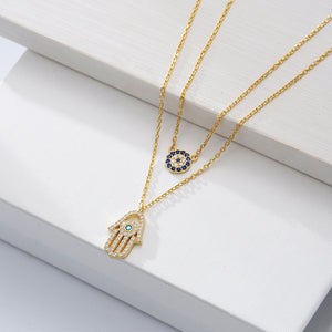 Hamsa's Gaze Embrace Necklace
