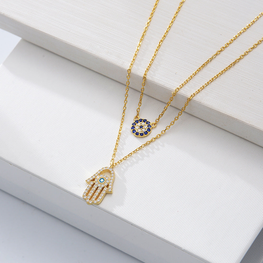 Hamsa's Gaze Embrace Necklace