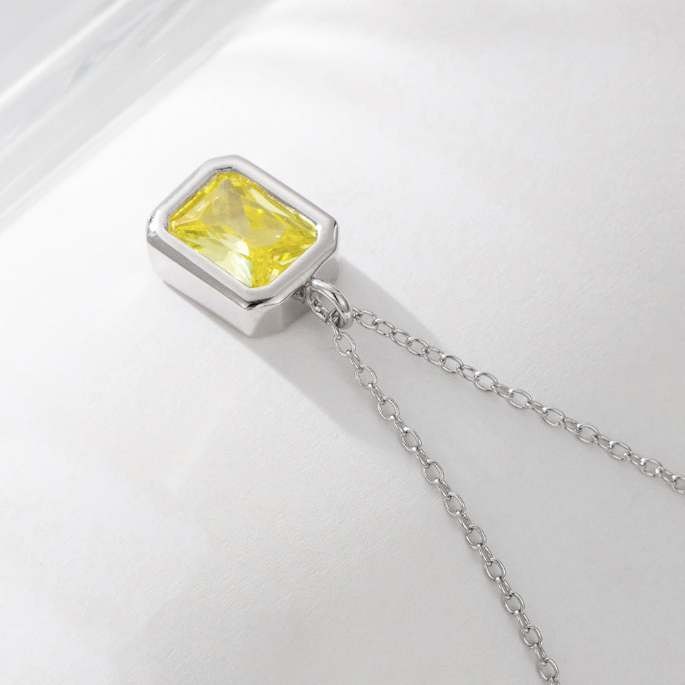 Citrine Square Serenade Necklace