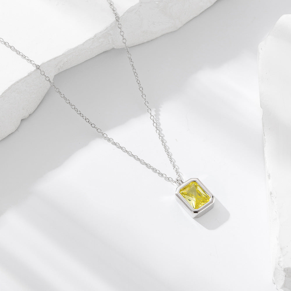 Citrine Square Serenade Necklace Stella Harte