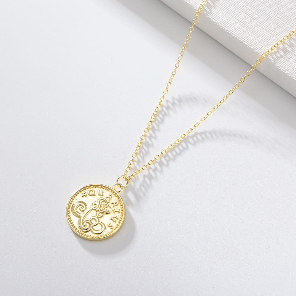 Gilded Zodiac Coin Serenade Necklace Stella Harte