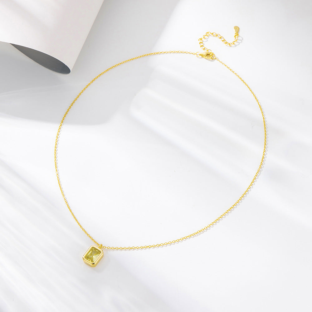 Citrine Square Serenade Necklace Stella Harte