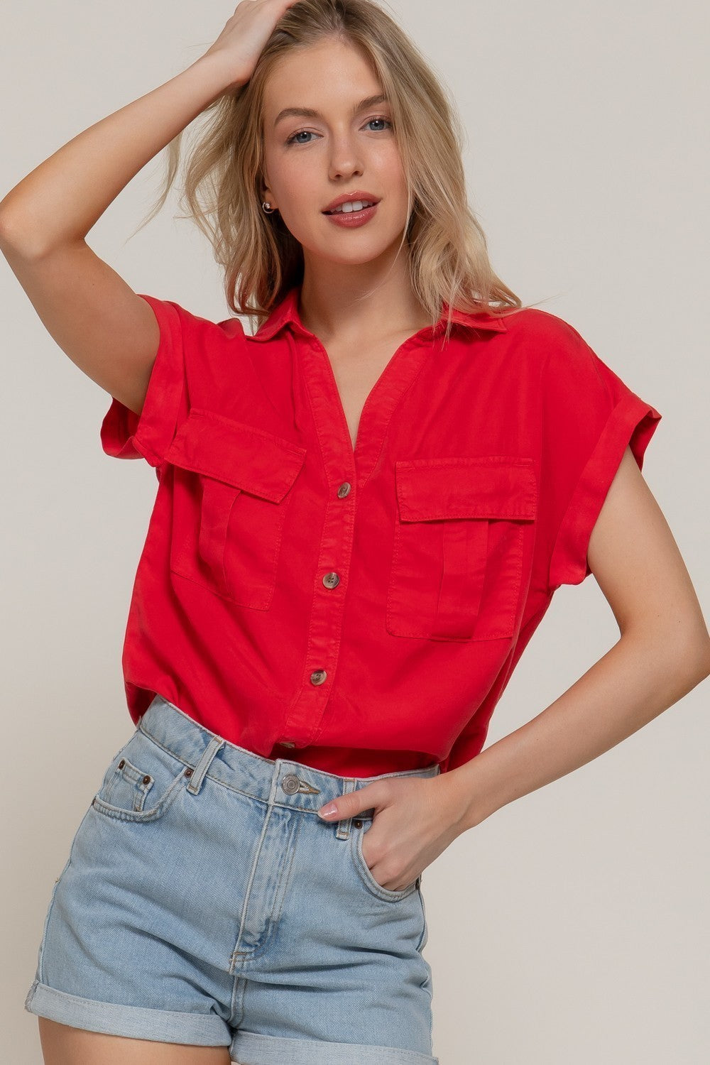 Dolman Short Slv Tencel Shirt