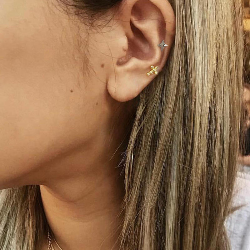 Beaded Cross Stud Whispers