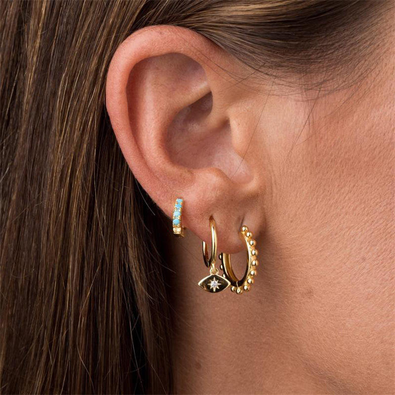 Sunny Evil Eye Hoops