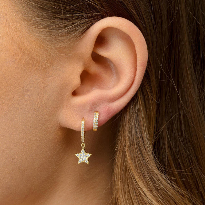 Twinkly Star Hoop Drops