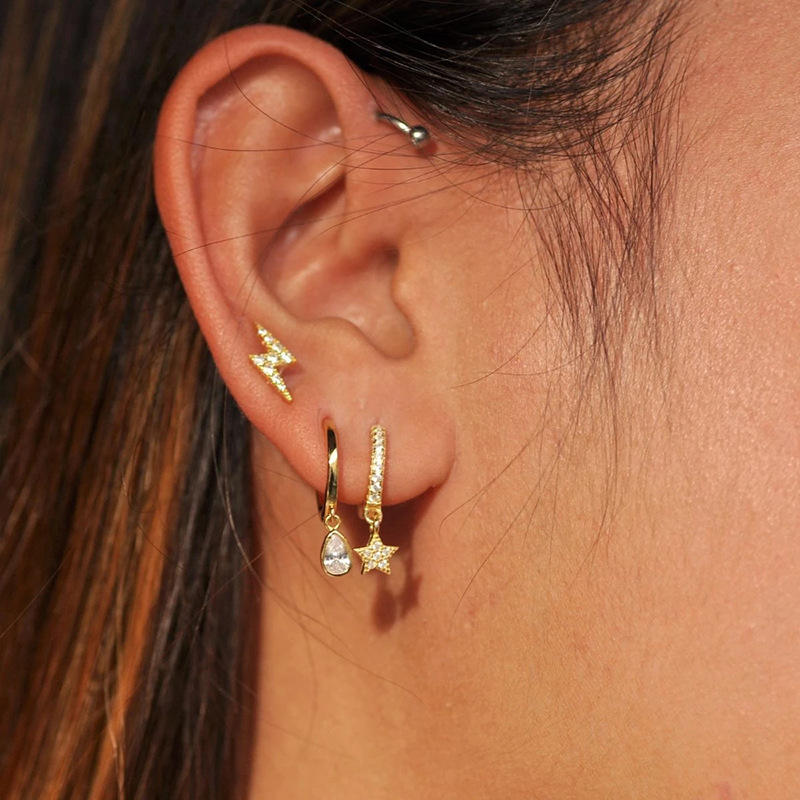 Twinkly Star Hoop Drops