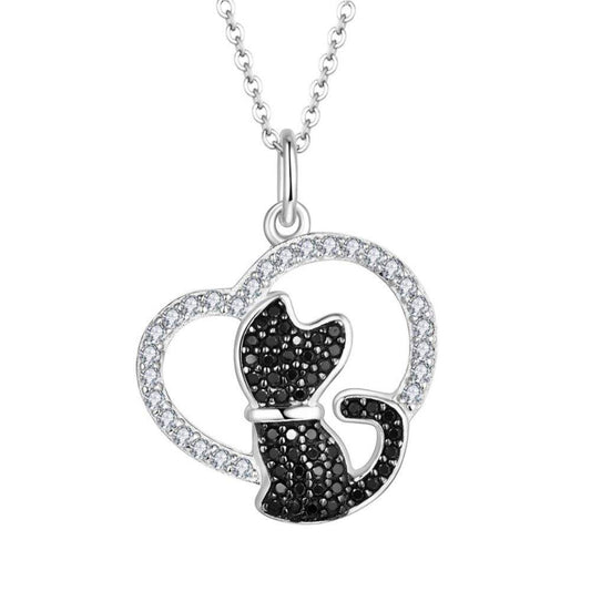 Mystic Onyx Kitty Heart Necklace Stella Harte