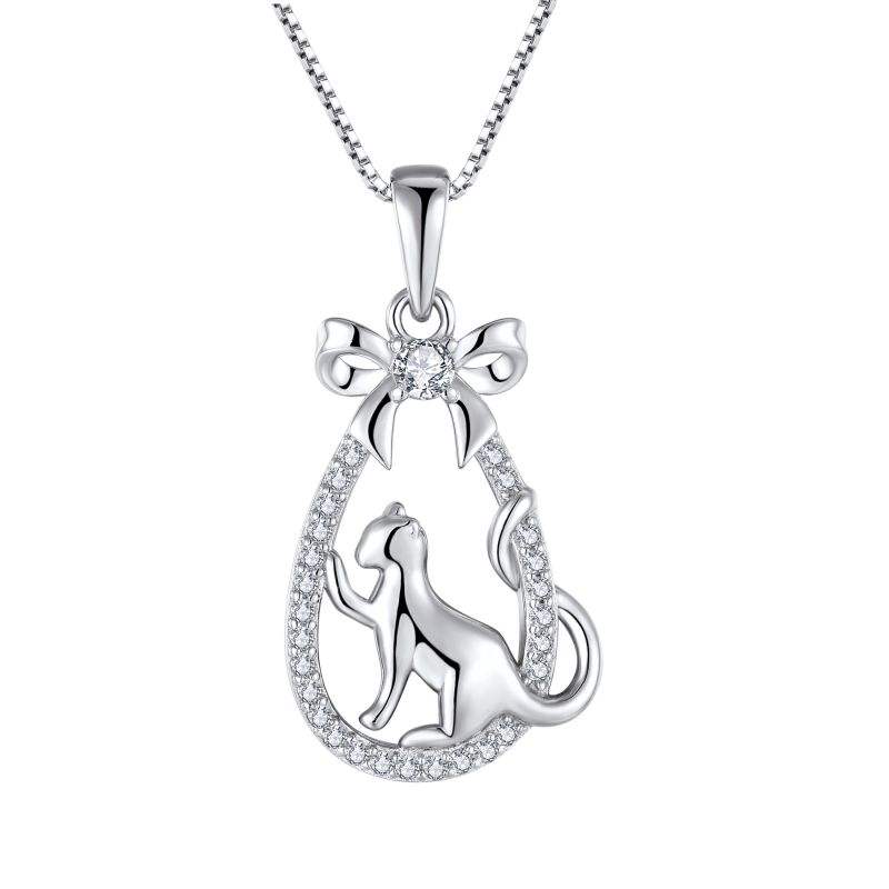 Bow & Pounce Kitty Necklace