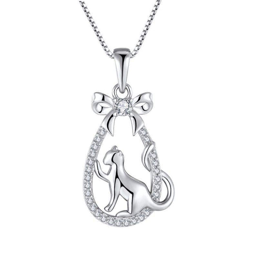 Bow & Pounce Kitty Necklace