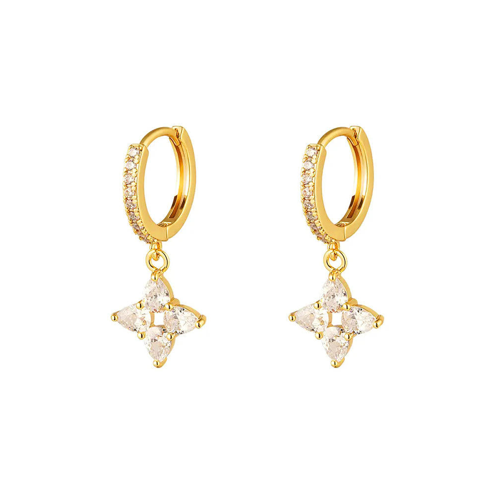 Radiant Flower Hoop Drops