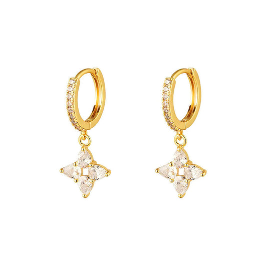 Radiant Flower Hoop Drops