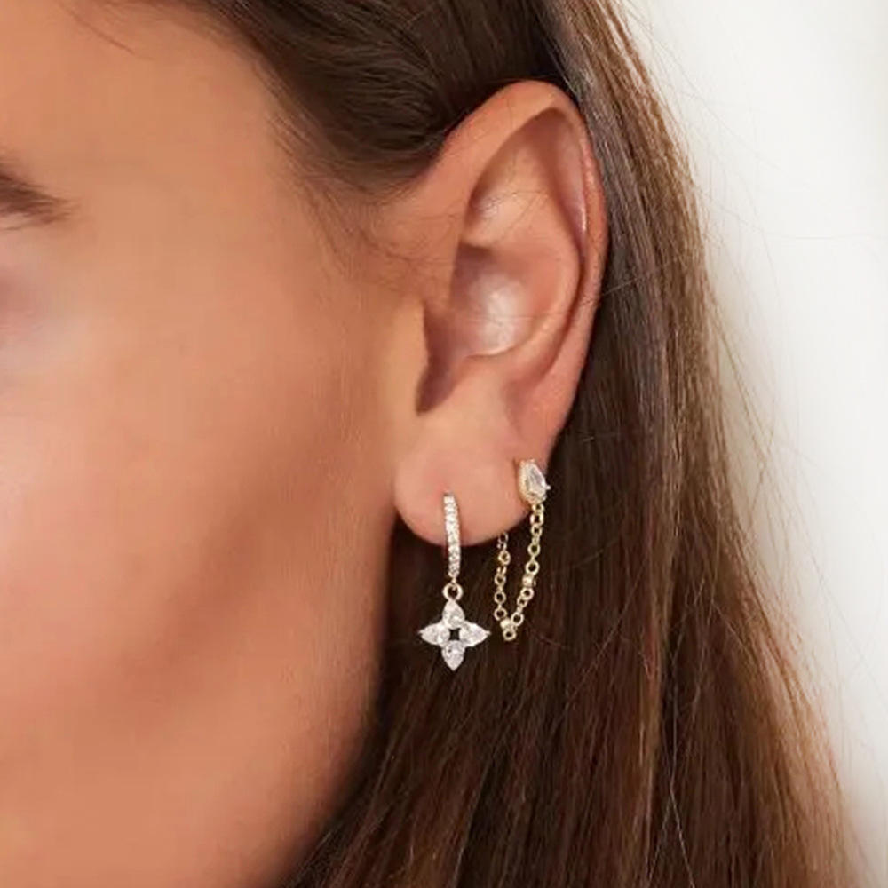 Radiant Flower Hoop Drops