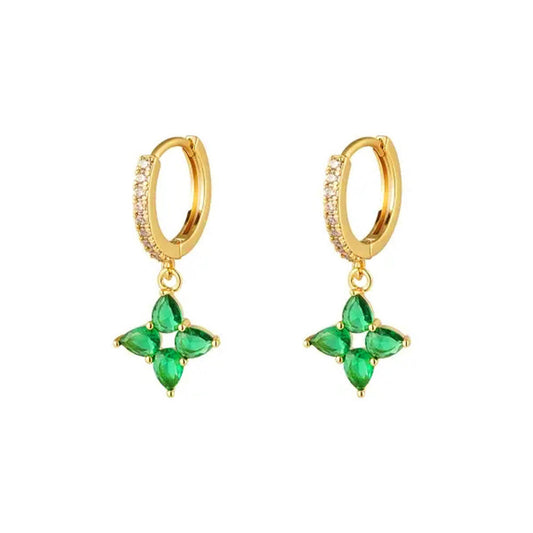 Radiant Flower Hoop Drops