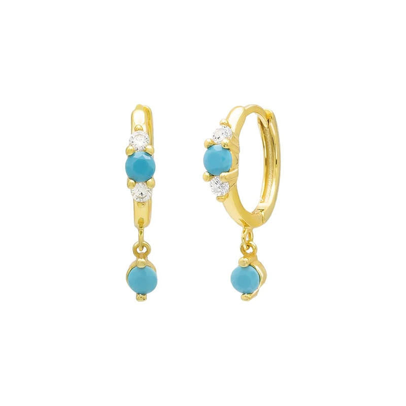 Turquoise Dream Hoop Drops Stella Harte