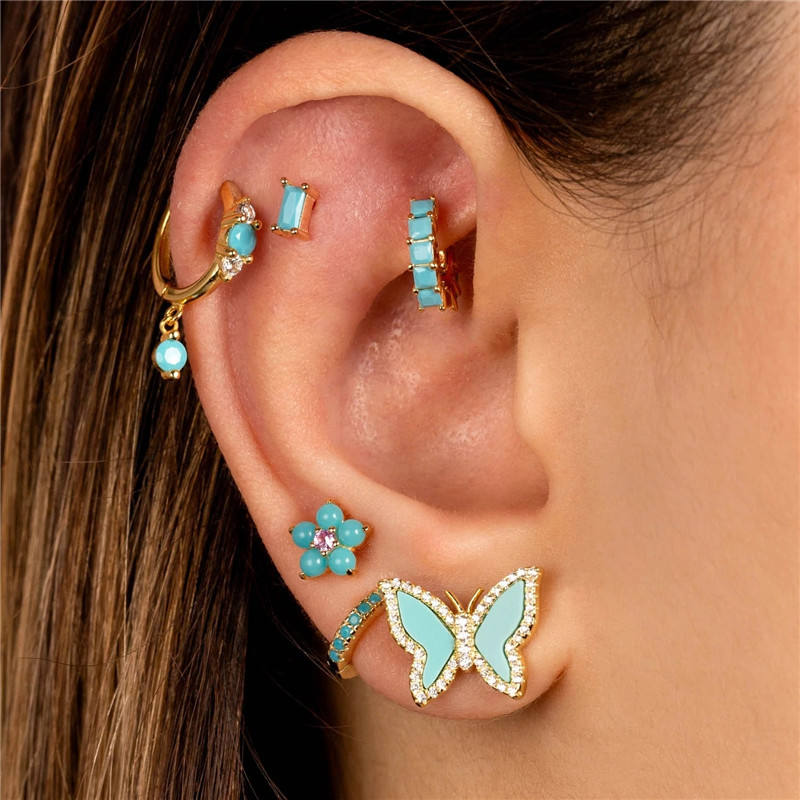 Turquoise Dream Hoop Drops Stella Harte