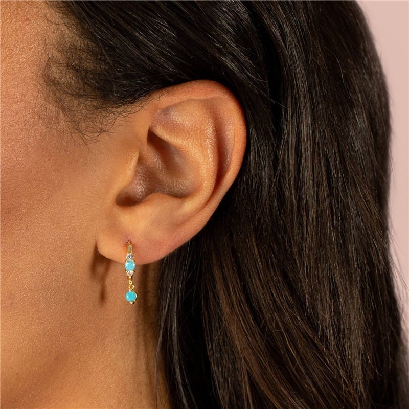 Turquoise Dream Hoop Drops Stella Harte