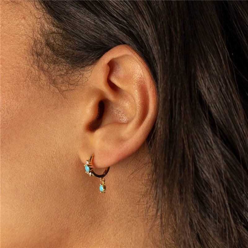 Turquoise Dream Hoop Drops Stella Harte