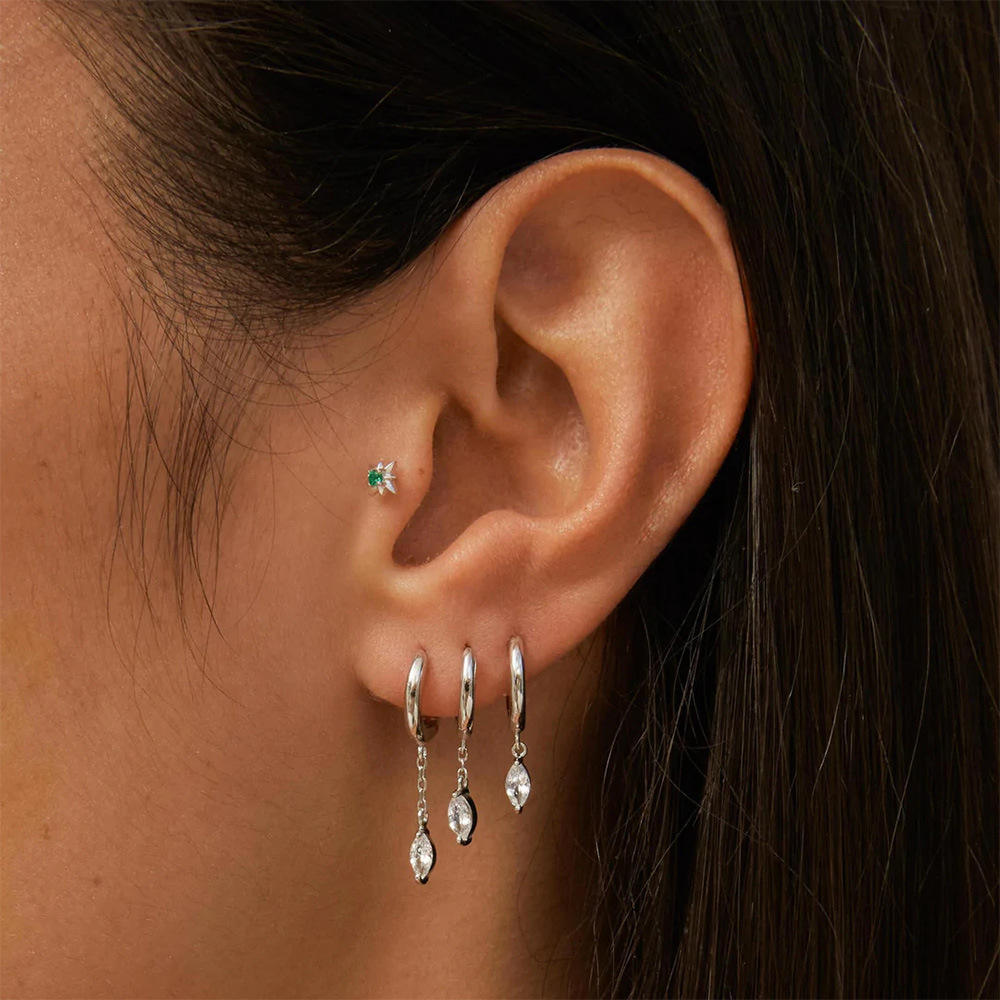 Elegant Teardrop Hoop Glow