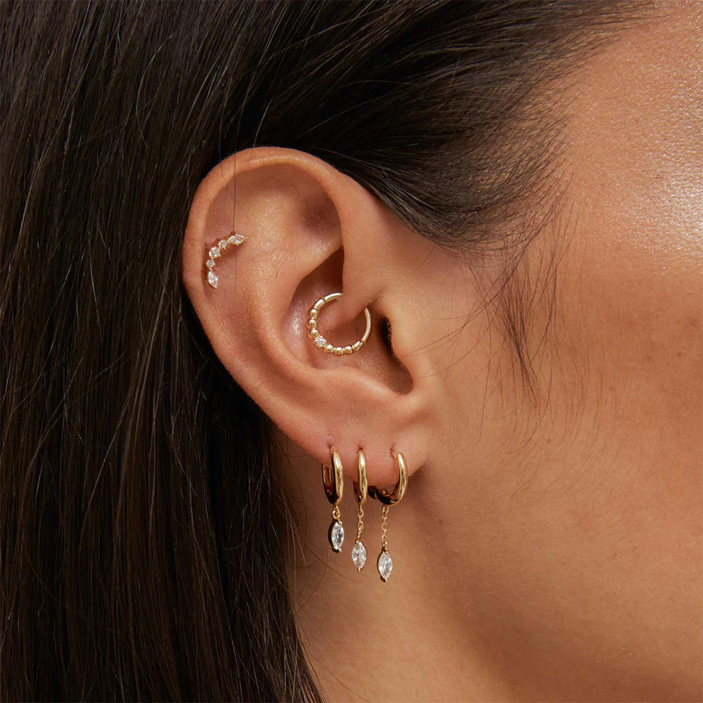 Elegant Teardrop Hoop Glow