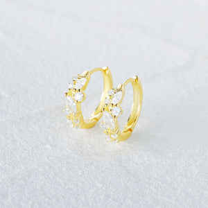 Floral Diamond Hoop Blossoms