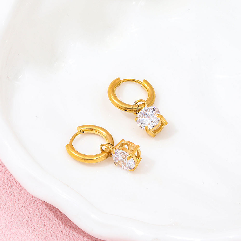 Rose Quartz Heart Hoop Love Stella Harte