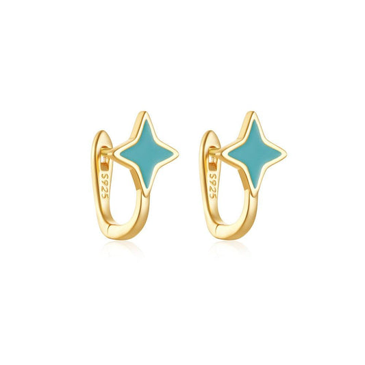 Golden Bar, Hoop, & Star Huggies