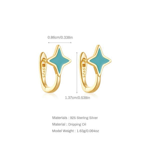 Golden Bar, Hoop, & Star Huggies