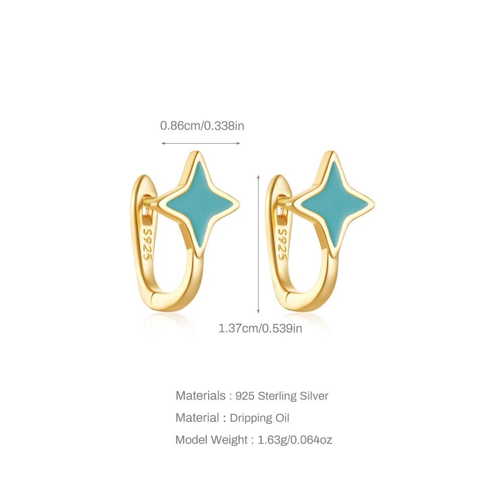 Golden Bar, Hoop, & Star Huggies