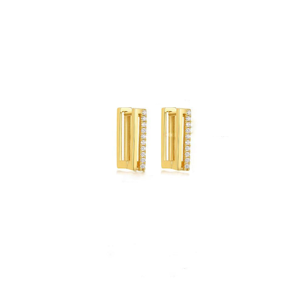 Golden Bar, Hoop, & Star Huggies