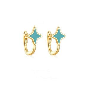 Golden Bar, Hoop, & Star Huggies