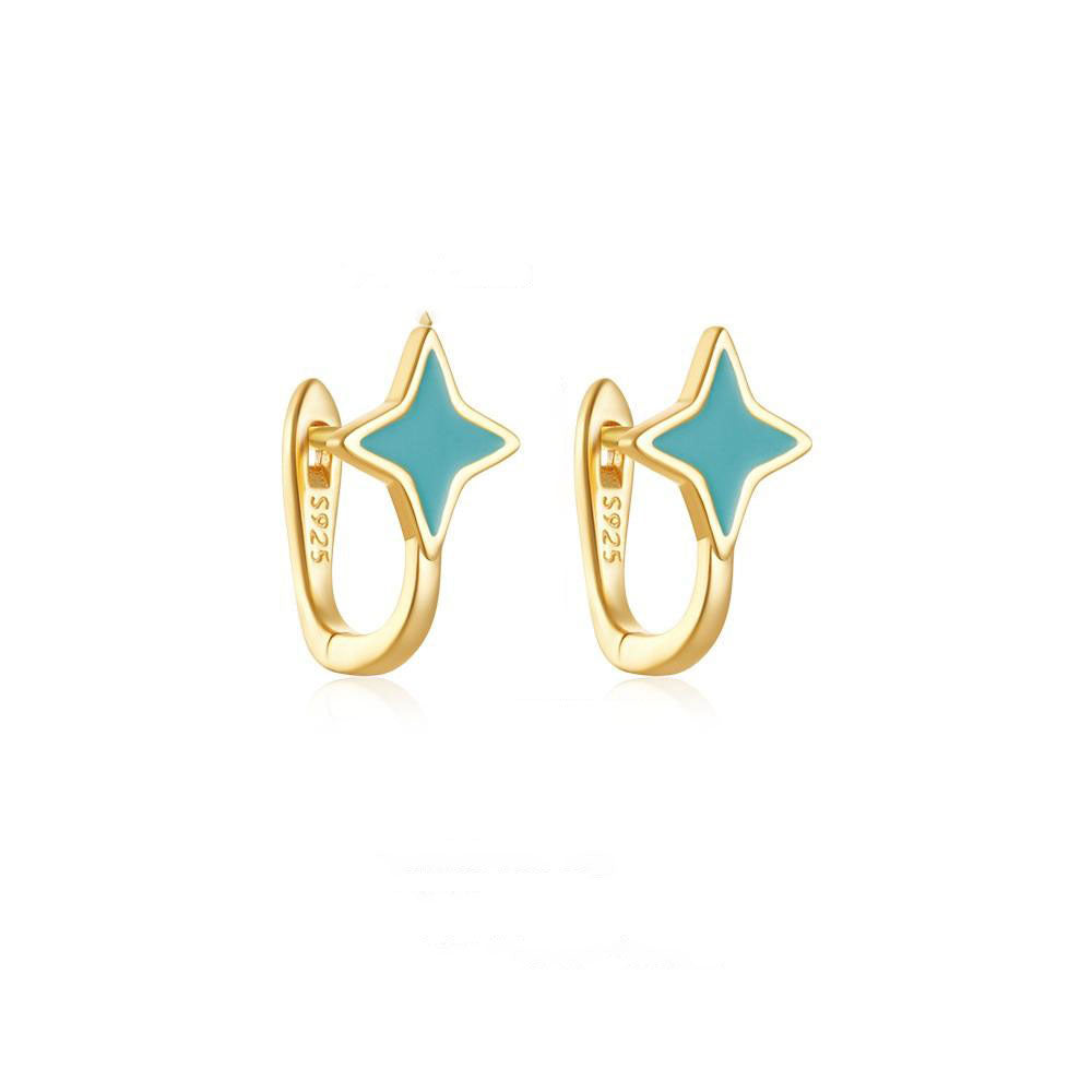 Golden Bar, Hoop, & Star Huggies