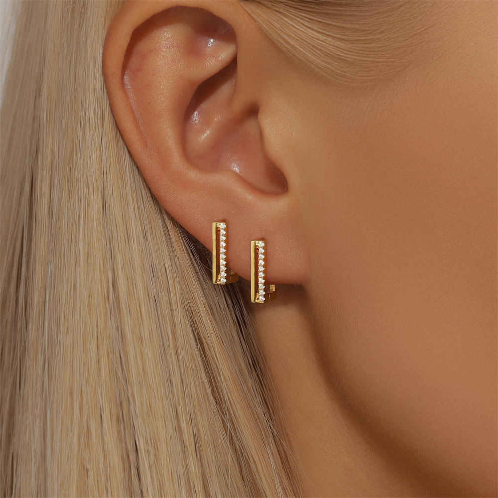 Golden Bar, Hoop, & Star Huggies