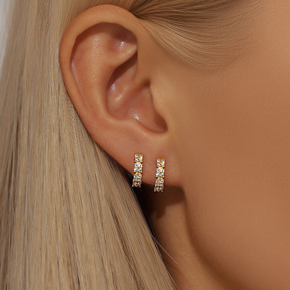 Golden Bar, Hoop, & Star Huggies