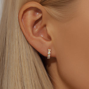 Golden Bar, Hoop, & Star Huggies