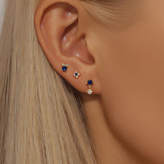 Sapphire Whisper Stud Set