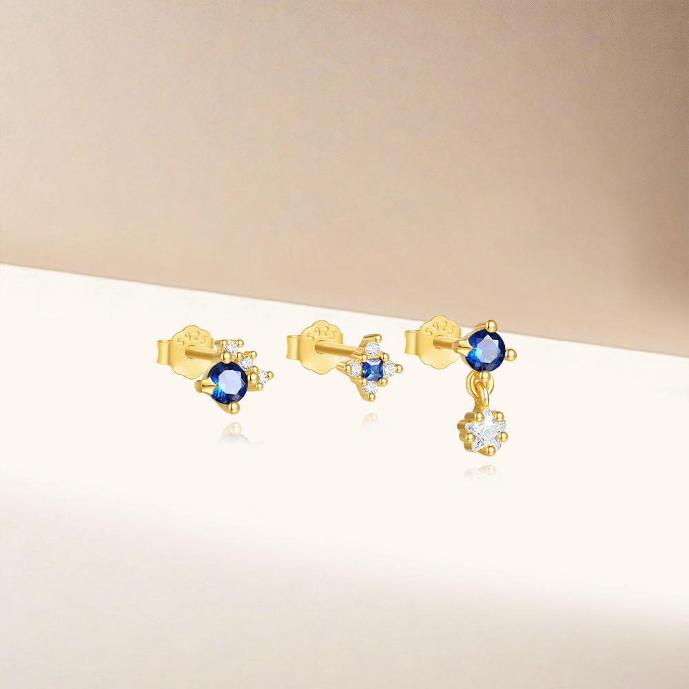 Sapphire Whisper Stud Set