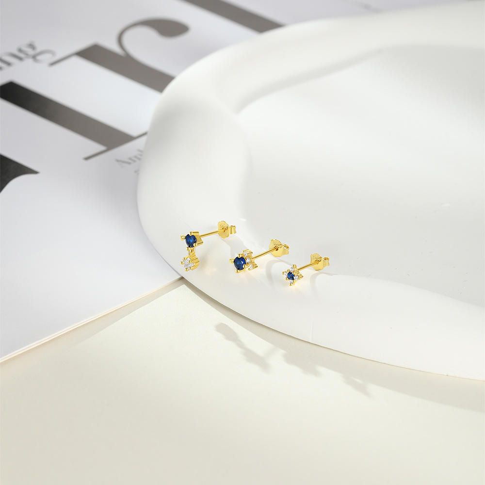 Sapphire Whisper Stud Set