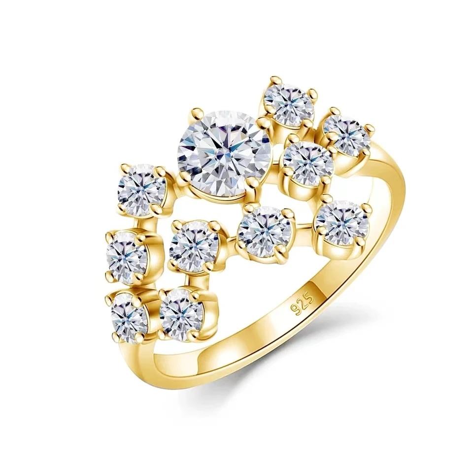 Moissanite Blossom Cascade Ring