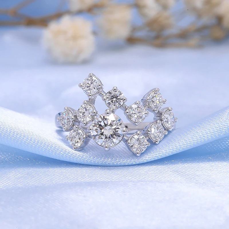Moissanite Blossom Cascade Ring