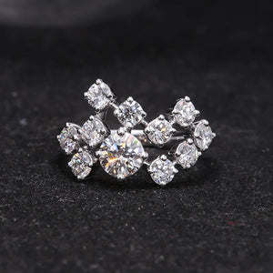 Moissanite Blossom Cascade Ring