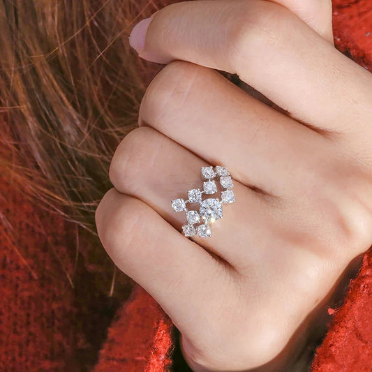 Moissanite Blossom Cascade Ring