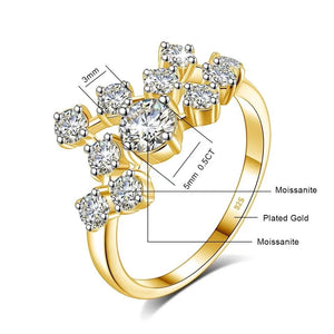Moissanite Blossom Cascade Ring