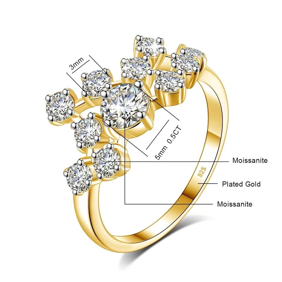 Moissanite Blossom Cascade Ring